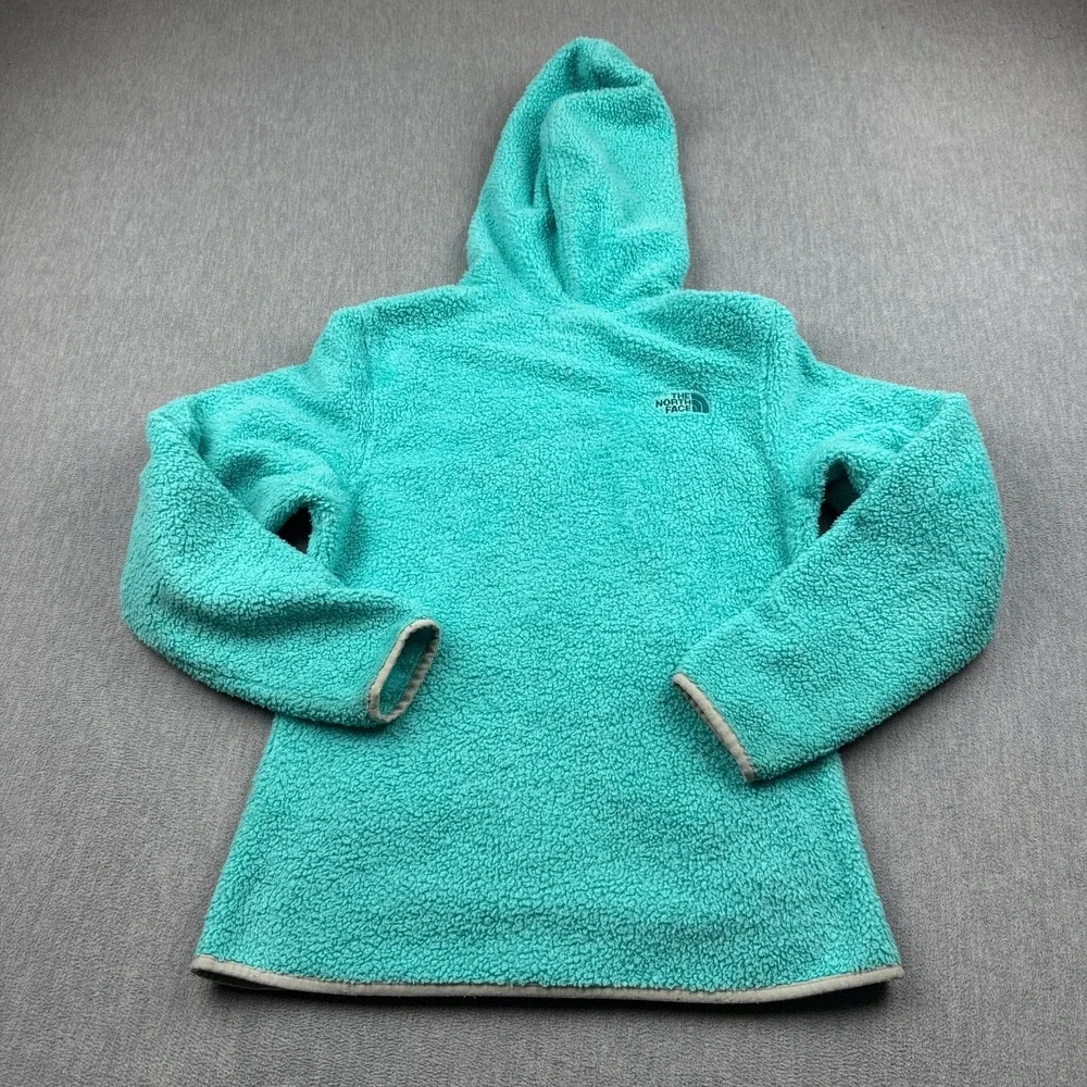 The North Face Jacket Womens Small Blue Small Teddy Fleece Full Zip Hood Pockets